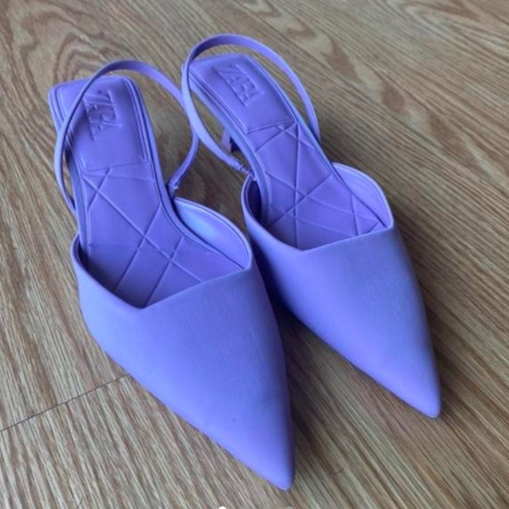Zara slingback kitten heel lilac